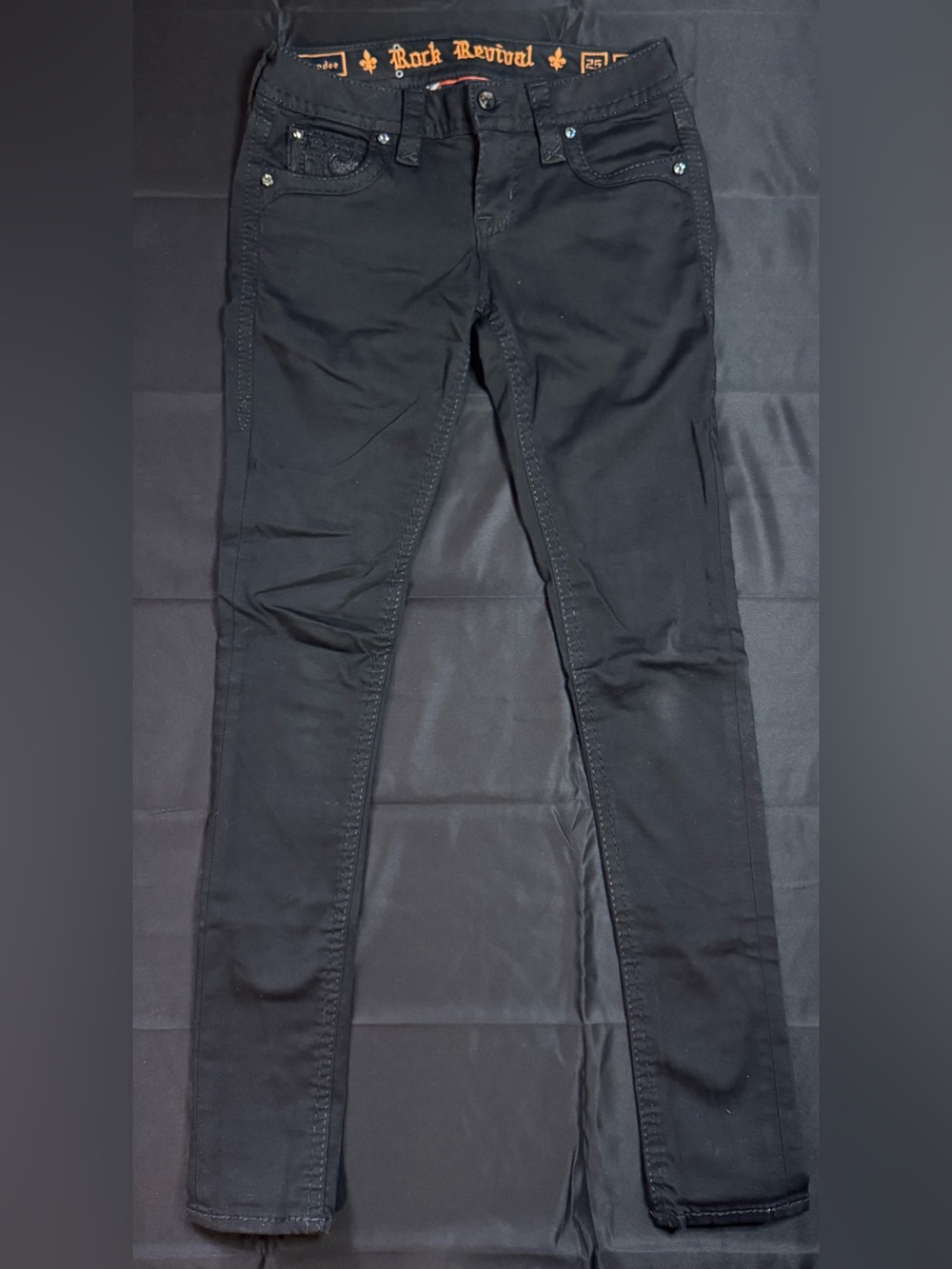 EUC Rock Revival Black Sundee Skinny Jean Size 25